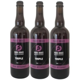 bière triple BIO artisanale furie douce en lot de 3 bouteilles de 75 cl.