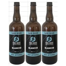 bière Blanche BIO artisanale furie douce en lot de 3 bouteilles de 75 cl.