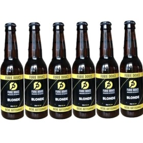 bière Blonde BIO brasserie artisanale "furie douce", 6 x 33 cl.