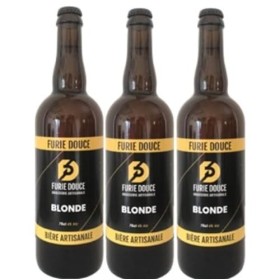 bière Blonde BIO brasserie artisanale "furie douce", 3 x 75 cl.