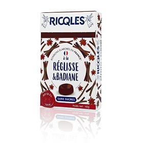 RICQLES BONBONS RÉGLISSE BADIANE SANS SUCRES - Boîte 40g