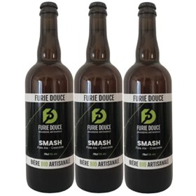 bière SMASH BIO artisanale furie douce en lot de 3 bouteilles de 75 cl.