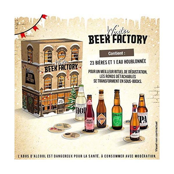 Winter Beer Factory - Calendrier Bière/Coffret Bière - 23 Bières & 1 Eau houblonnée