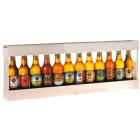 Lot 15 bières Brasserie Gasconha avec Caisse Bois - Coffret degustation biere avec etiquette bouteille personnalisable pour p