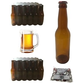 Générique 60 Bouteille Bière ml 33 Longhnet, vendue en paquet de 30 pièces 2 paquets x 30 avec bouchon couronne