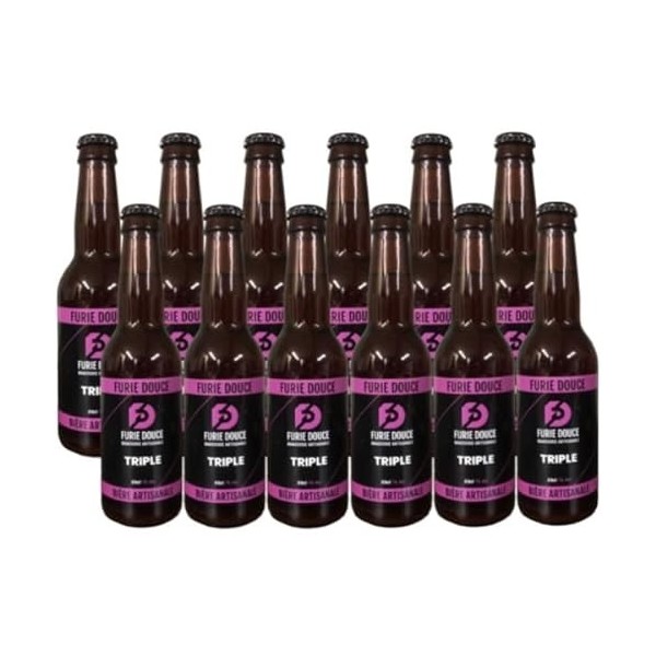 bière triple BIO artisanale furie douce en lot de12 bouteilles de 33 cl.