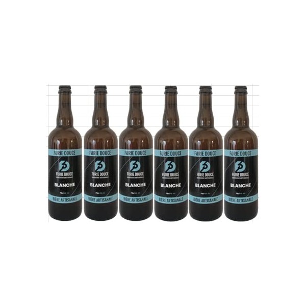 bière Blanche BIO artisanale furie douce en lot de 6 bouteilles de 75 cl.