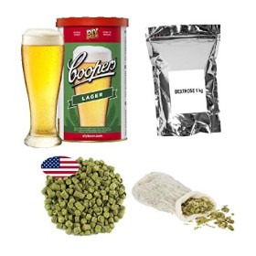 Kit de bière - Coopers Lager + Dextrose Glucose 1kg + Houblons - Cascade 25g + Sachet à houblon