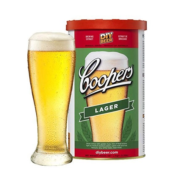 Kit de bière - Coopers Lager + Dextrose Glucose 1kg + Houblons - Cascade 25g + Sachet à houblon