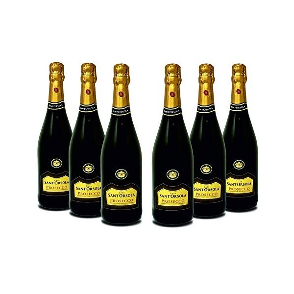 SantOrsola Prosecco D.O.C. ExtraDry Sec Vin Petillant Italien Set de 6 Bouteilles x 75 cl