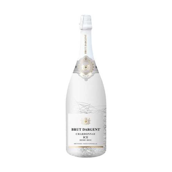 Brut Dargent Ice Chardonnay - Vin Effervescent Blanc De Blancs Chardonnay Magnum - Demi-Sec - Méthode Traditionnelle 1 X 1,5