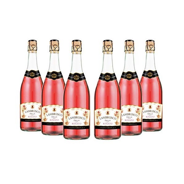 SantOrsola Lambrusco Emilia I.G.T. Rose Frizzante Sec Vin Petillant Italien Set de 6 Bouteilles x 75 cl
