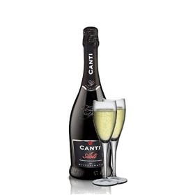 CANTI Asti D.O.C.G. Spumante + 2 Verres DeLuxe Vin Doux Petillant Italien x 75 cl 0.75 L 1 Unité