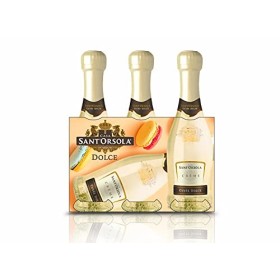 SANTORSOLA Cuvèe Dolce La Creme Vin Petit Petillant Doux Italien Set de 3 Bouteilles x 20 cl