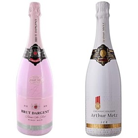 Brut Dargent Ice Pinot Noir - Vin effervescent Rosé Demi-Sec Magnum - Méthode traditionnelle 1 x 1,5 L & A.METZ Crémant dA