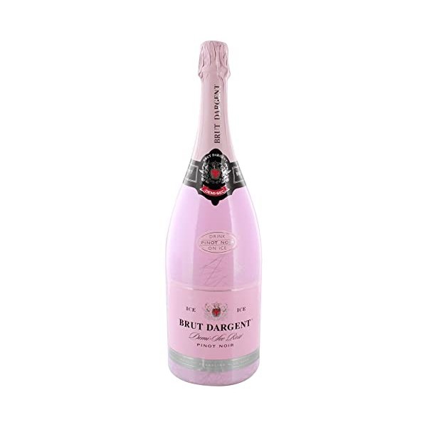 Brut Dargent Ice Pinot Noir - Vin effervescent Rosé Demi-Sec Magnum - Méthode traditionnelle 1 x 1,5 L & A.METZ Crémant dA