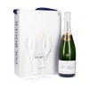 Champagne Pol Roger Brut Réserve Coffret 1 Bouteille + 2 Flûtes