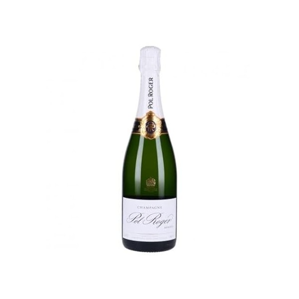 Champagne Pol Roger Brut Réserve Coffret 1 Bouteille + 2 Flûtes