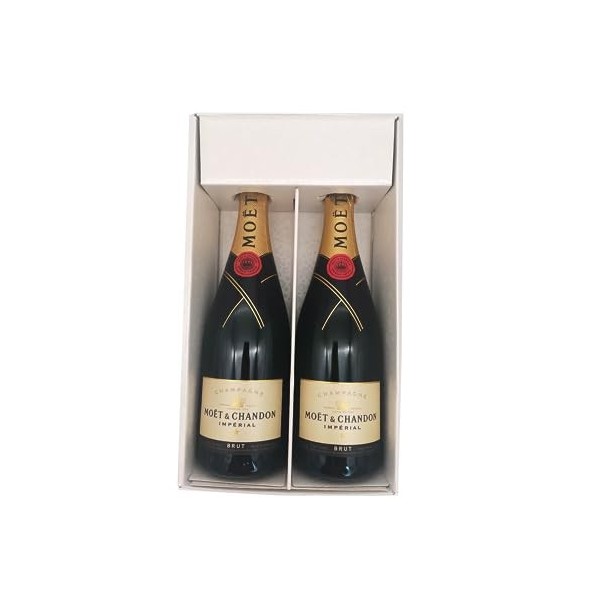 Coffret cadeau blanc - Champagne Moët & Chandon -2 brut - 2x75cl