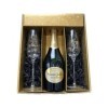 Coffret cadeau Champagne Perrier Jouët - Or -1 Brut - 2 flutes Anton Studio Design