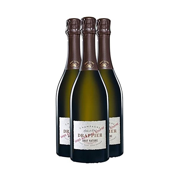 Champagne Brut Nature Zéro Dosage - Blanc - Champagne Drappier 3x75cl 