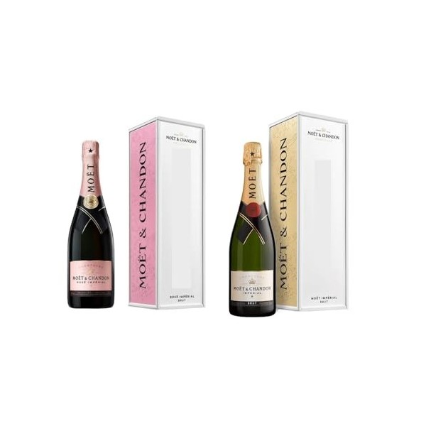Coffret collector - métal - Champagne Moët Rosé et Brut - 1 rosé & 1 brut - 2x75cl