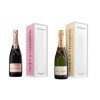 Coffret collector - métal - Champagne Moët Rosé et Brut - 1 rosé & 1 brut - 2x75cl