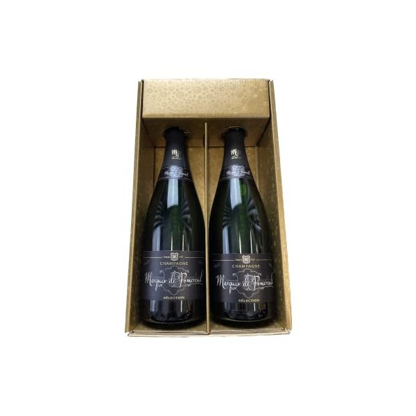 Coffret cadeau Champagne Marquis Pomereuil - Or - 2 Brut - 2x75cl