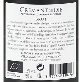 Crémant de Die AOP Brut - Cuvée Équinoxe - Monge Granon - 75 cl - Lot de 6