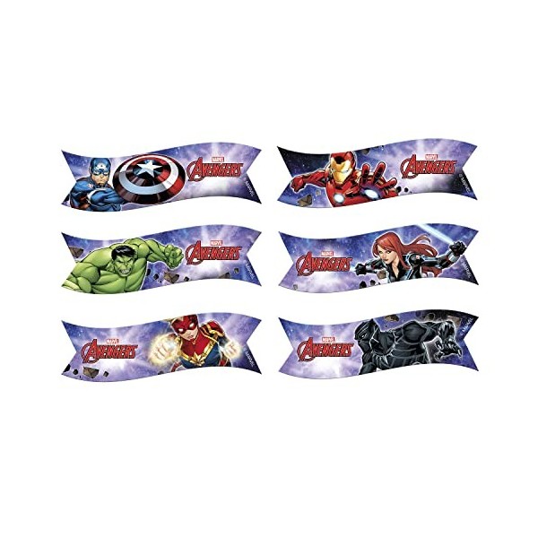 dekora 6 Drapeaux COMESTIBLES Avengers 9CM