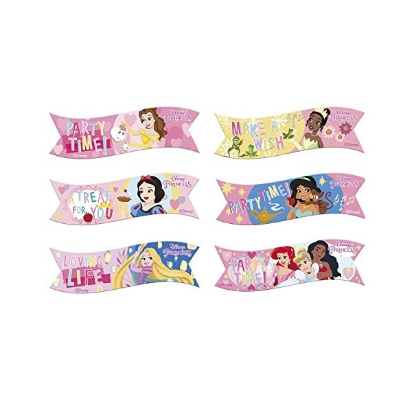 dekora 6 Drapeaux COMESTIBLES Princesses 9CM