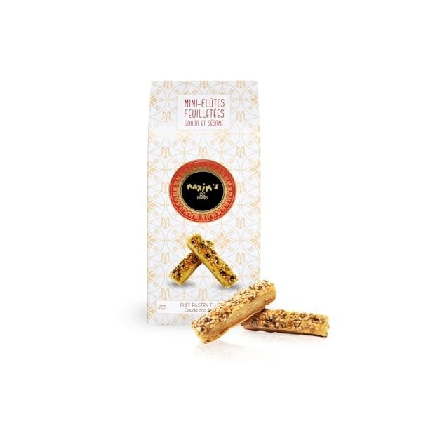 Mini flûtes feuilletées au gouda et sésame