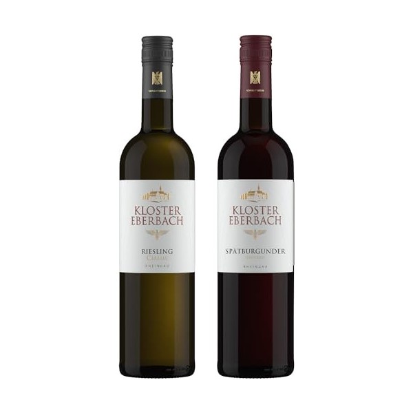 Kloster Eberbach - Coffret cadeau de 2 bouteilles - Pinot Noir et Riesling classique de Rheingau, Allemagne 2 x 0,75 l 