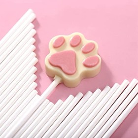 NESKTS Lot de 100 bâtonnets de sucettes, bâtonnets à bonbons pour gâteaux, pops, cupcakes, bonbons, desserts, chocolats, cook