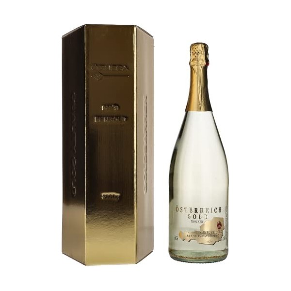 Österreich Gold 9626 Bergland Vin Mousseux Fait avec 23 Kl Feuille dOr 1,5 L