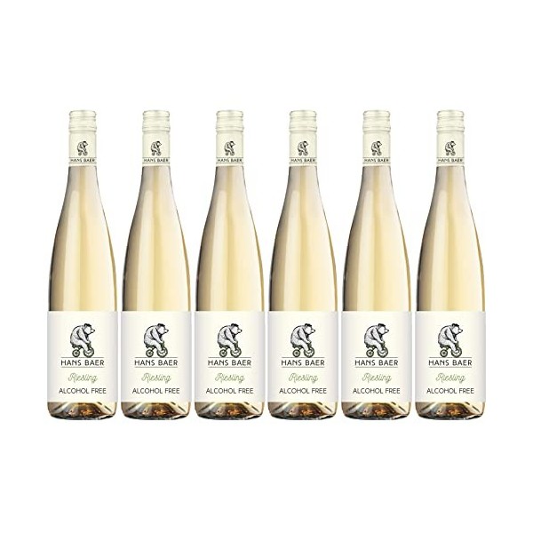 Hans Baer - Riesling désalcoolisé - Vin blanc sans alcool 6 x 0,75 L 