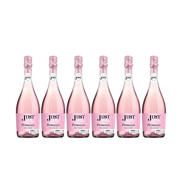JUST - Prosecco Spumante Rosé - Vin rosé pétillant Extra Sec 6 x 0.75L 