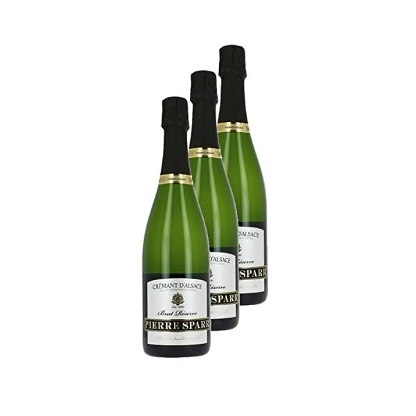 Lot 3x Crémant dAlsace brut réserve - AOC - Bouteille 750ml