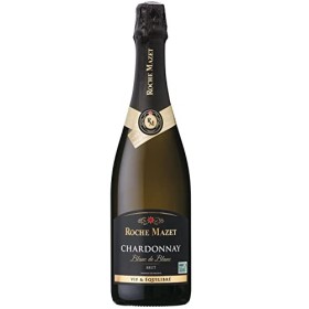 Roche Mazet - Vin Blanc Pétillant Brut - Blanc de Blanc 100% Chardonnay - Vin de France - Lot de 6 bouteilles x 75 cl