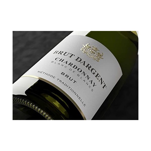 Brut Dargent - Vin Effervescent Blanc de Blancs Chardonnay Brut, Méthode Traditionnelle 6 x 0.75 L 