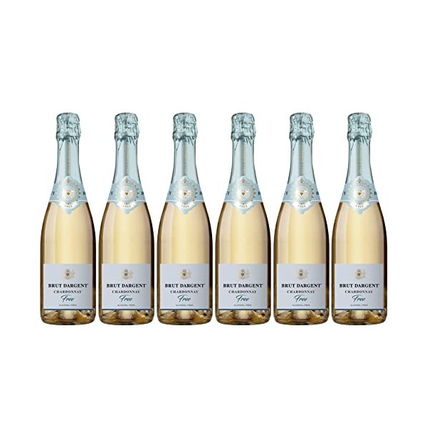 Brut Dargent Free Chardonnay - Vin Blanc Pétillant Sans Alcool - Blanc - Origine : France 6 X 0.75 L 