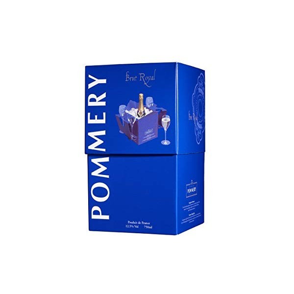 POMMERY Champagne Brut Royal Tasting Box 1 Bouteille + 4 Flutes 0.75 L