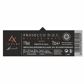 SANTORSOLA Prosecco D.O.C. LX Brut Millesime Sec Vin Petillant Italien avec Glacette + 2 verre dans une boîte cadeau 1 Boute