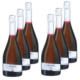 Lot 6x Vin mousseux Saumur brut - AOC - Loire - Bouteille 750ml