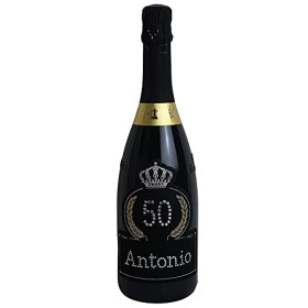 Swart - Idée cadeau danniversaire - Bouteille de 0,75 l - Étiquette personnalisée avec cristaux authentiques - Champagne ita