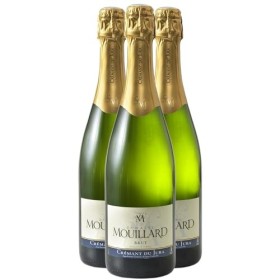 Crémant du Jura Brut - Blanc - Domaine Jean-Luc Mouillard - Vin Blanc du Jura 3x75cl Effervescent