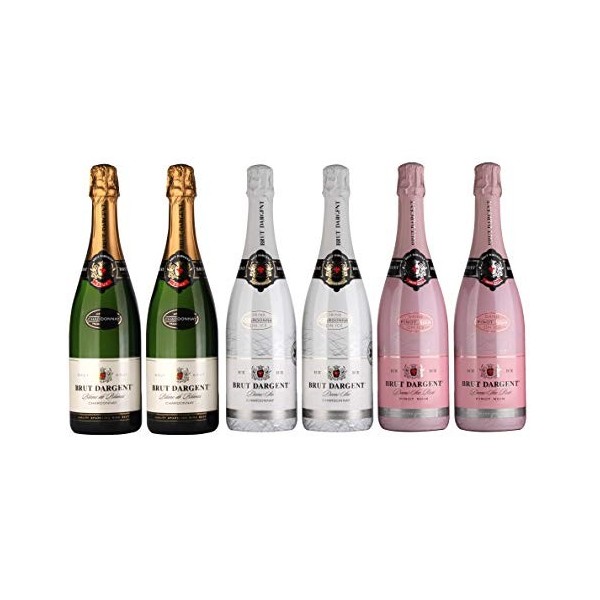 Brut Dargent Assorti dégustation - Vin effervescent 2x Chardonnay Brut, 2x Ice Chardonnay, 2x Ice Rosé Pinot Noir 6 x 0.75 L