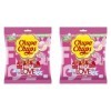 Chupa Chups Sachet de 16 sucettes Fraise Love/Bonbons sans gluten/3 parfums Assortis Fraise/fraise Acidulée/Lait Fraise- 192g