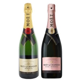 LOT CHAMPAGNE MOËT & CHANDON 2x75cL : 1 Moët Imperial + 1 Moët Rosé