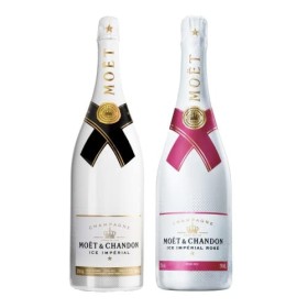 LOT CHAMPAGNE MOËT & CHANDON 2x75cL : 1 Moët Ice Blanc + 1 Moët Ice Rosé